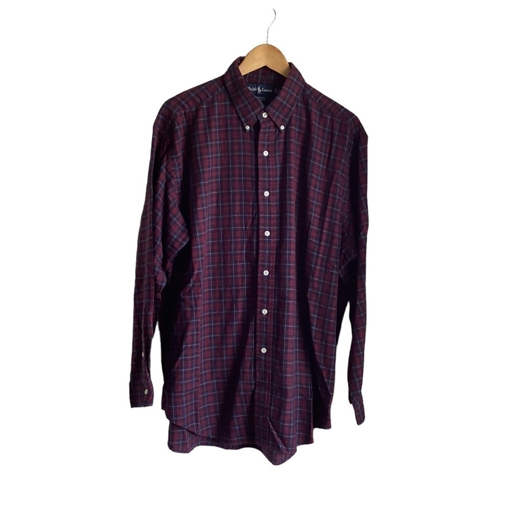 Ralph Lauren Men’s Plaid Button Down shirt.  Size 17 Neck 34/35 Sleeve